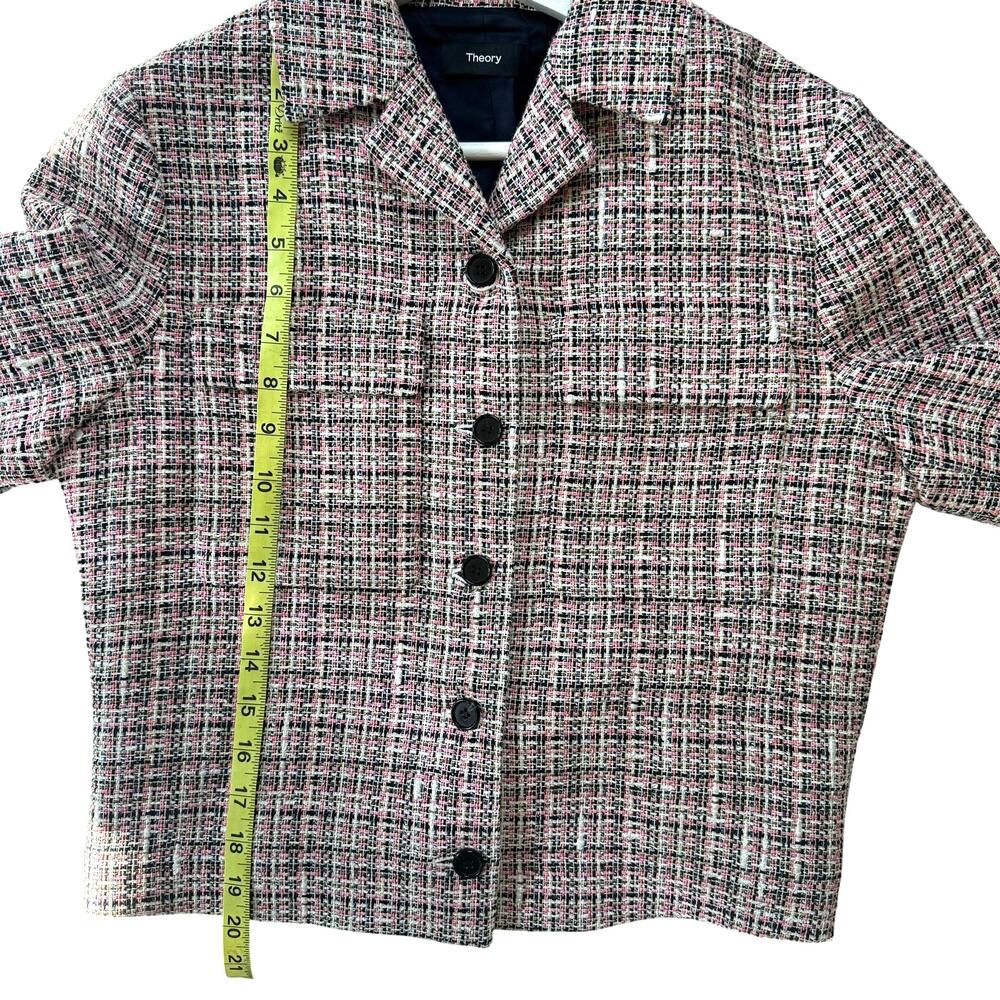 THEORY Patch Tweed Crop Jacket Size 4 - Picture 10 of 13